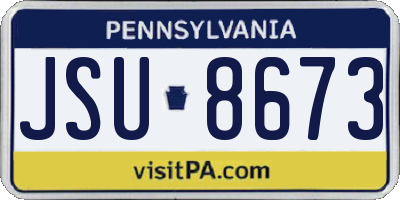 PA license plate JSU8673