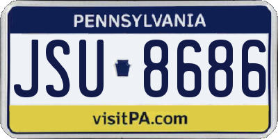PA license plate JSU8686