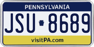 PA license plate JSU8689