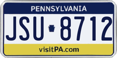 PA license plate JSU8712