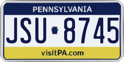 PA license plate JSU8745