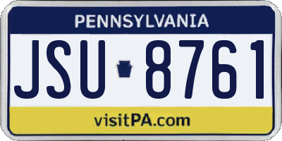 PA license plate JSU8761