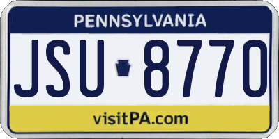 PA license plate JSU8770