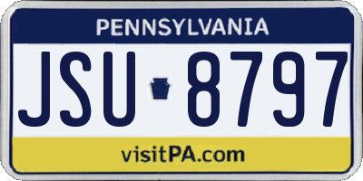 PA license plate JSU8797