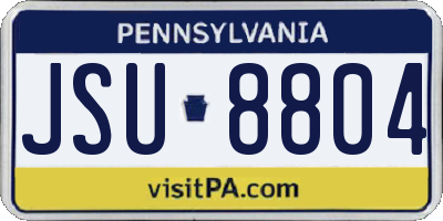 PA license plate JSU8804