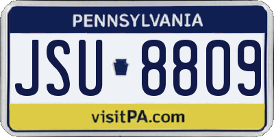 PA license plate JSU8809