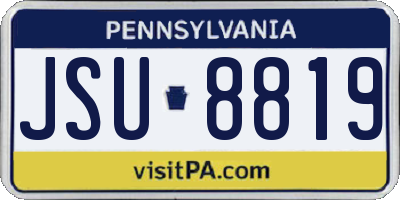 PA license plate JSU8819
