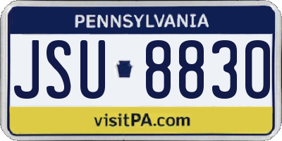 PA license plate JSU8830
