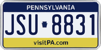 PA license plate JSU8831