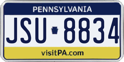 PA license plate JSU8834