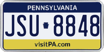 PA license plate JSU8848