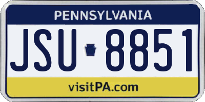 PA license plate JSU8851