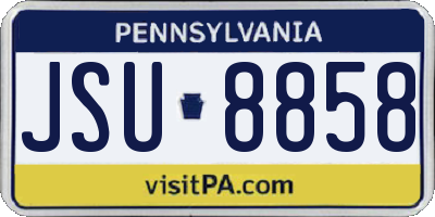 PA license plate JSU8858