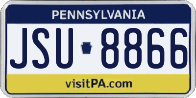 PA license plate JSU8866