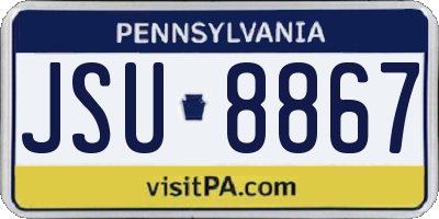 PA license plate JSU8867