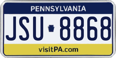PA license plate JSU8868