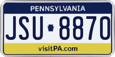 PA license plate JSU8870