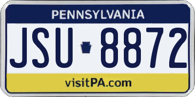 PA license plate JSU8872