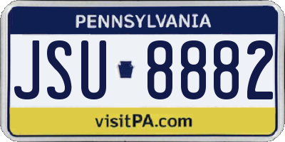PA license plate JSU8882