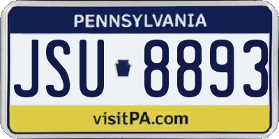 PA license plate JSU8893