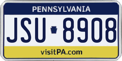 PA license plate JSU8908