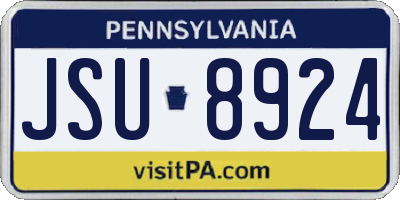 PA license plate JSU8924