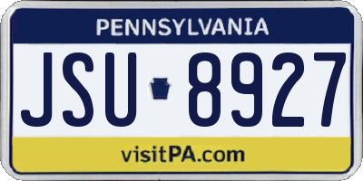 PA license plate JSU8927
