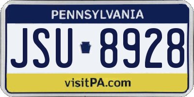 PA license plate JSU8928