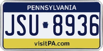 PA license plate JSU8936