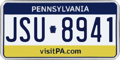 PA license plate JSU8941