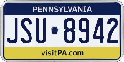 PA license plate JSU8942