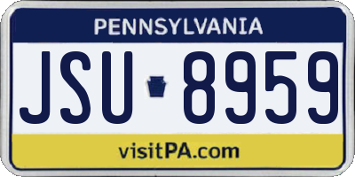 PA license plate JSU8959
