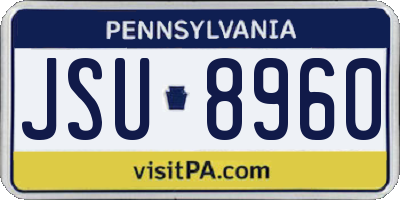 PA license plate JSU8960