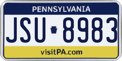 PA license plate JSU8983