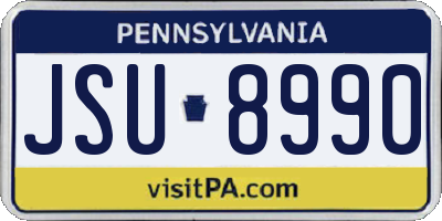 PA license plate JSU8990