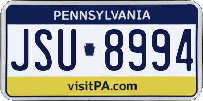 PA license plate JSU8994