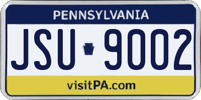 PA license plate JSU9002