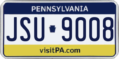 PA license plate JSU9008