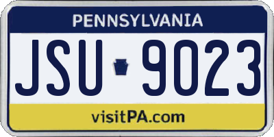 PA license plate JSU9023
