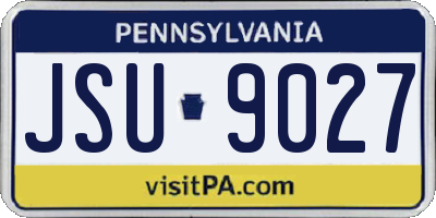 PA license plate JSU9027