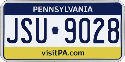 PA license plate JSU9028