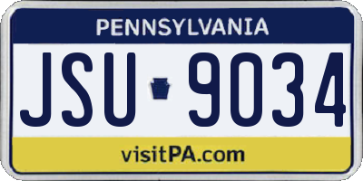 PA license plate JSU9034