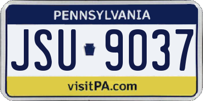 PA license plate JSU9037