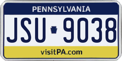 PA license plate JSU9038