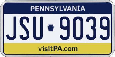 PA license plate JSU9039