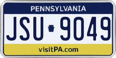 PA license plate JSU9049
