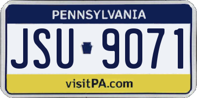 PA license plate JSU9071