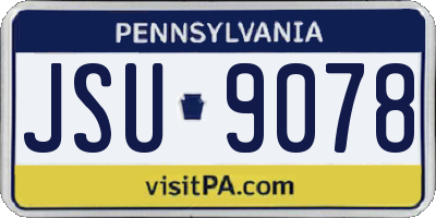 PA license plate JSU9078