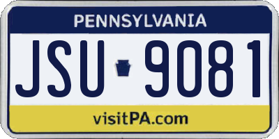 PA license plate JSU9081