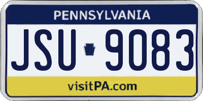 PA license plate JSU9083